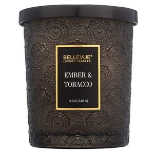 Bellevue Double Wick 12 oz Luxury Candle ~ EMBER & TOBACCO ~ New!